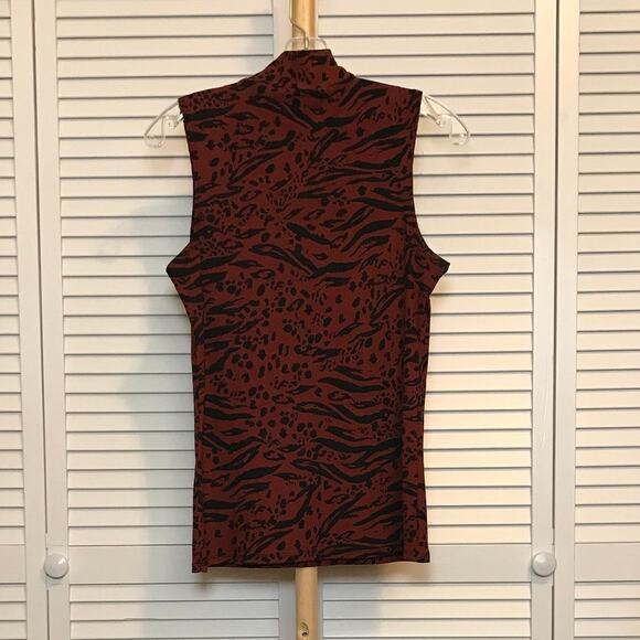 No Boundaries Vintage Mock Turtleneck Sleeveless Stretchy Blouse L - Picture 2 of 5